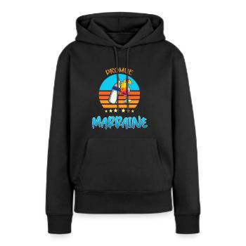 Biberon Et Cocktail Trinquer Avec Futur Marraine - Sweat à capuche Premium bio Femme - noir - Devant - Julia (174cm)