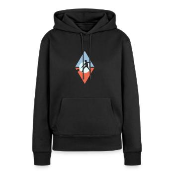 Chute des joueurs de badminton - Sweat à capuche Premium bio Femme - noir - Devant - Julia (174cm)