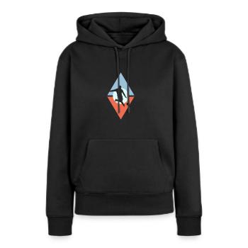 Coup de pied de football - Sweat à capuche Premium bio Femme - noir - Devant - Julia (174cm)