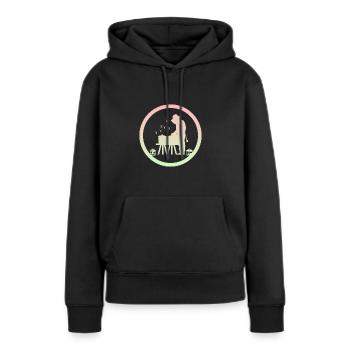 Abeilles Nid d’abeille Abeille - Sweat à capuche Premium bio Femme - noir - Devant - Julia (174cm)