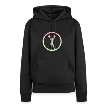 Pompon pom-pom girl girlie - Sweat à capuche Premium bio Femme - noir - Devant - Julia (174cm)