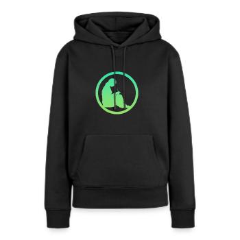 Crochet Wool Sewing - Women’s Premium Organic Hoodie - black - Front - Julia (174cm)
