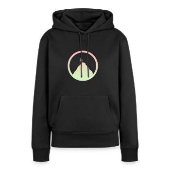 Climbing wall, mountain, rock climbing - Women’s Premium Organic Hoodie - black - Front - Julia (174cm)