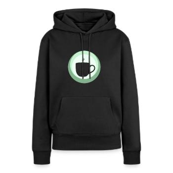 Tasse à café et à expresso - Sweat à capuche Premium bio Femme - noir - Devant - Julia (174cm)