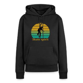 Skate spirit - Sweat à capuche Premium bio Femme - noir - Devant - Julia (174cm)