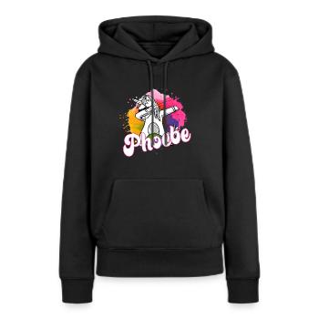 PHOEBE - Schöner Name mit dabbing Einhorn - Frauen Premium Bio Hoodie - Schwarz - Vorne - Julia (174cm)