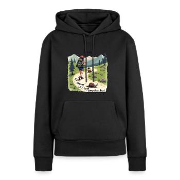 Wandern In Den Bergen Lustiges Shirt Für Wanderer - Frauen Premium Bio Hoodie - Schwarz - Vorne - Julia (174cm)