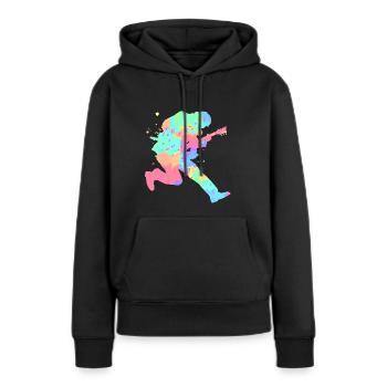 Gitarrist - Frauen Premium Bio Hoodie - Schwarz - Vorne - Julia (174cm)