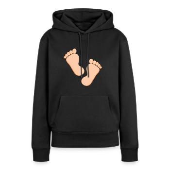 Pieds Pieds Soins des pieds Podologie - Sweat à capuche Premium bio Femme - noir - Devant - Julia (174cm)