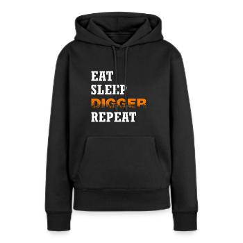 Bagger Baggerschaufel Baggerfahrer "digger" - Frauen Premium Bio Hoodie - Schwarz - Vorne - Julia (174cm)