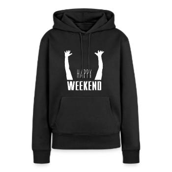 Bonne fin de semaine - Sweat à capuche Premium bio Femme - noir - Devant - Julia (174cm)