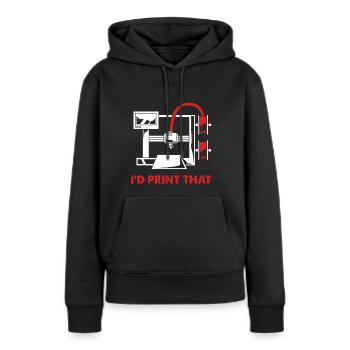 Impression 3D Impression Prototype - Sweat à capuche Premium bio Femme - noir - Devant - Julia (174cm)