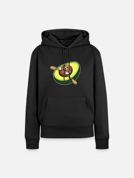 Rudern Avocado - Frauen Premium Bio Hoodie - Schwarz