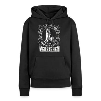 Deutscher Schäferhund - Frauen Premium Bio Hoodie - Schwarz - Vorne - Julia (174cm)