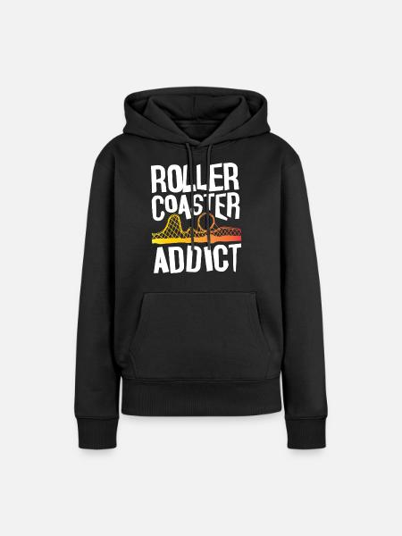 Roller Coaster Addict - Frauen Premium Bio Hoodie - Schwarz