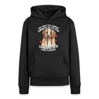 Havaneser haben Personal | Lustige Sprüche - Frauen Premium Bio Hoodie - Schwarz - Vorne - Julia (174cm)