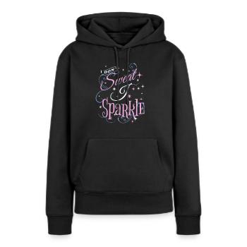 JE NE TRANSPIRE PAS J’ÉTINCELE - Sweat à capuche Premium bio Femme - noir - Devant - Julia (174cm)