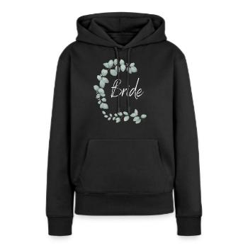 Eukalyptus Bride weiße Schrift - Frauen Premium Bio Hoodie - Schwarz - Vorne - Julia (174cm)