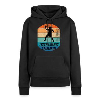 Tischtennisspielerin - Frauen Premium Bio Hoodie - Schwarz - Vorne - Julia (174cm)