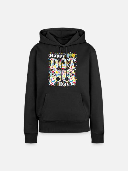 Happy Dot Day Gamer - Frauen Premium Bio Hoodie - Schwarz