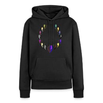 Collier avec message d'amour. - Sweat à capuche Premium bio Femme - noir - Devant - Julia (174cm)