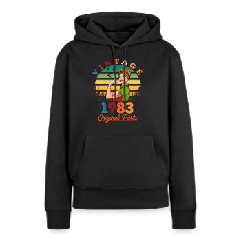 Vintage 1983 - Women’s Premium Organic Hoodie - black - Front - Julia (174cm)