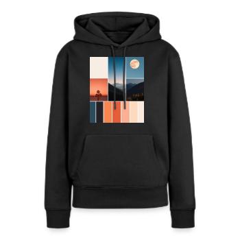 Montagnes - Sweat à capuche Premium bio Femme - noir - Devant - Julia (174cm)
