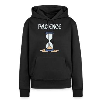 Sablier pacience - Sweat à capuche Premium bio Femme - noir - Devant - Julia (174cm)