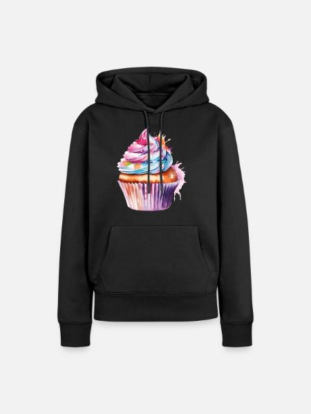 cupcake - Frauen Premium Bio Hoodie - Schwarz