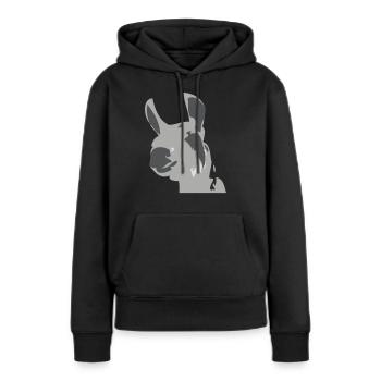 lama - Frauen Premium Bio Hoodie - Schwarz - Vorne - Julia (174cm)