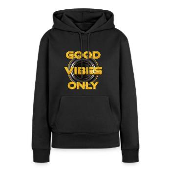 Bonnes vibrations seulement - Sweat à capuche Premium bio Femme - noir - Devant - Julia (174cm)