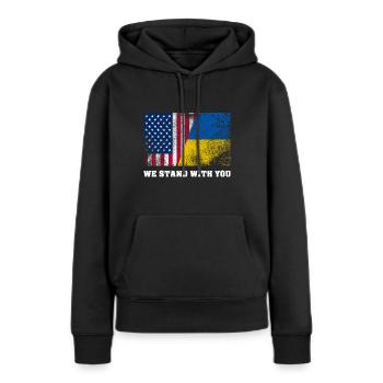 Ukraine - Women’s Premium Organic Hoodie - black - Front - Julia (174cm)