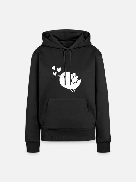 Graphic Lovebird - Frauen Premium Bio Hoodie - Schwarz