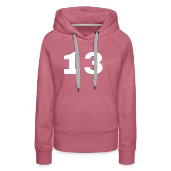13 - Frauen Premium Bio Hoodie - Malve - Vorne - Isabella (175cm)