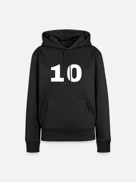 10 - Frauen Premium Bio Hoodie - Schwarz