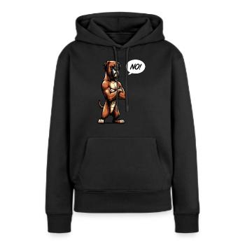Pas de Boxer Boxer Porte-Boxer Chien Boxer Propriétaire - Sweat à capuche Premium bio Femme - noir - Devant - Julia (174cm)