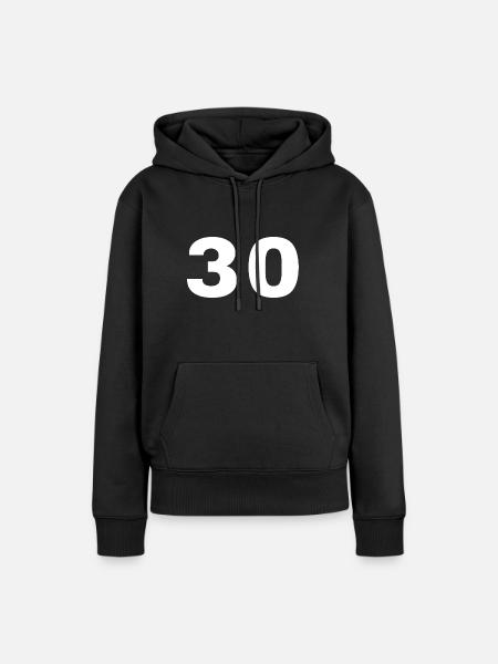 30 - Frauen Premium Bio Hoodie - Schwarz