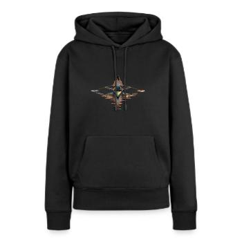 Fille ramant en solo - Sweat à capuche Premium bio Femme - noir - Devant - Julia (174cm)