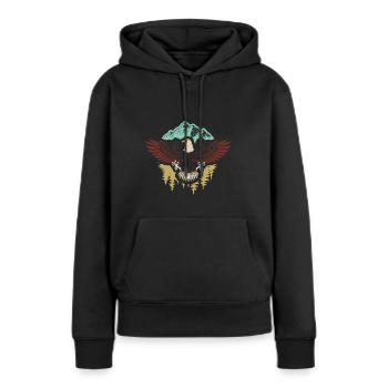 Majestic Flying American Bald Eagle - Sweat à capuche Premium bio Femme - noir - Devant - Julia (174cm)