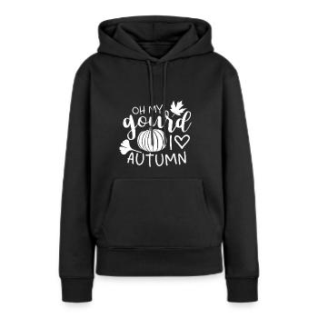 Oh, mon gourd - Sweat à capuche Premium bio Femme - noir - Devant - Julia (174cm)