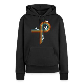 Retro vintage Geometrie - Frauen Premium Bio Hoodie - Schwarz - Vorne - Julia (174cm)