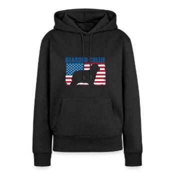 Bearded Collie - Frauen Premium Bio Hoodie - Schwarz - Vorne - Julia (174cm)