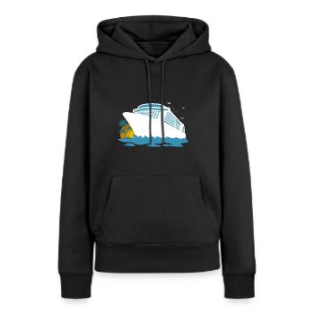 Croisière, Bateau De Croisière, Croisière - Sweat à capuche Premium bio Femme - noir - Devant - Julia (174cm)