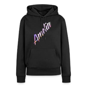 Amelia - Frauen Premium Bio Hoodie - Schwarz - Vorne - Julia (174cm)