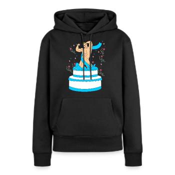 Striptease Überraschung Mann Nackt Junggesellen - Frauen Premium Bio Hoodie - Schwarz - Vorne - Julia (174cm)