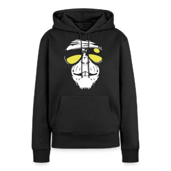 Cool Monkey - Coole Affe - Frauen Premium Bio Hoodie - Schwarz - Vorne - Julia (174cm)