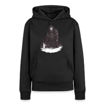 The Mountain King - Frauen Premium Bio Hoodie - Schwarz - Vorne - Julia (174cm)