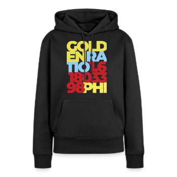 Nombre d’or Équation mathématiques Mathématiques - Sweat à capuche Premium bio Femme - noir - Devant - Julia (174cm)