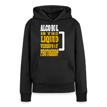 Meilleur liquide - Sweat à capuche Premium bio Femme - noir - Devant - Julia (174cm)