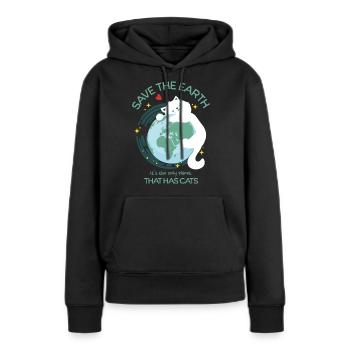Süße Katze Öko - Frauen Premium Bio Hoodie - Schwarz - Vorne - Julia (174cm)